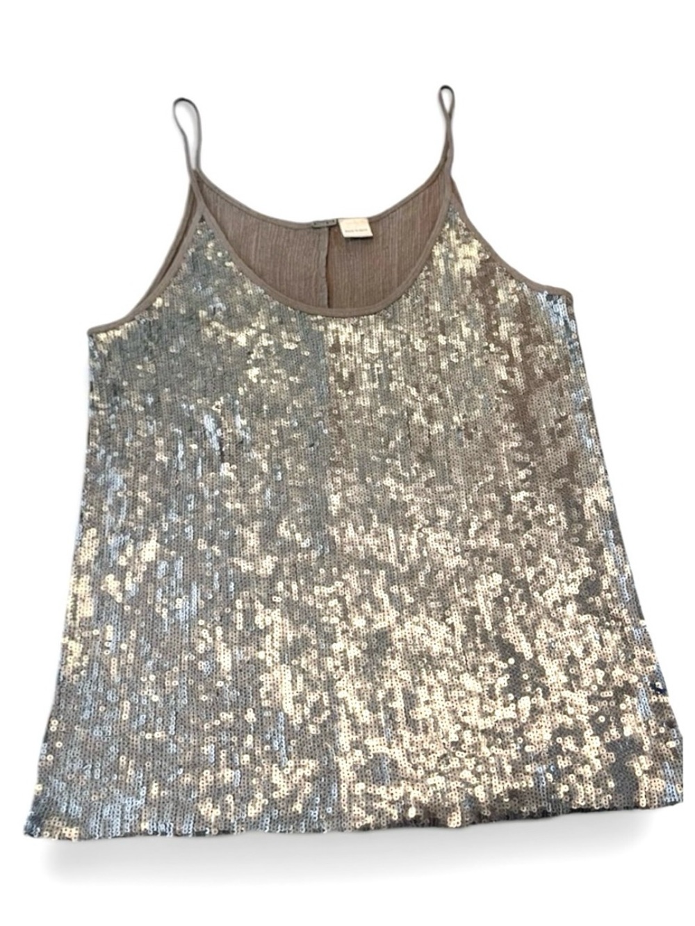Chan Luu Women’s Sequin Cami Tank Top - Silver - Excellent Condition